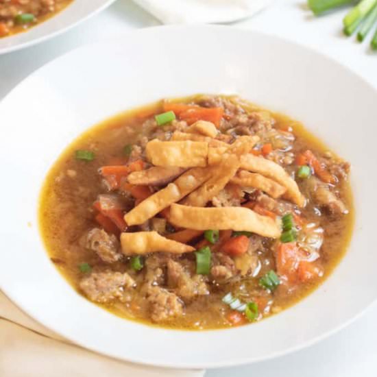 Egg Roll Cabbage Soup - Recipe photo by servedfromscratch
