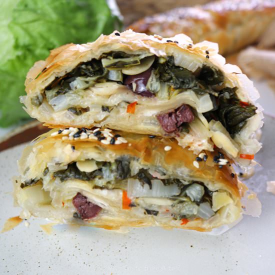 Swiss Chard Strudel - Recipe photo by aVegTasteFromAtoZ