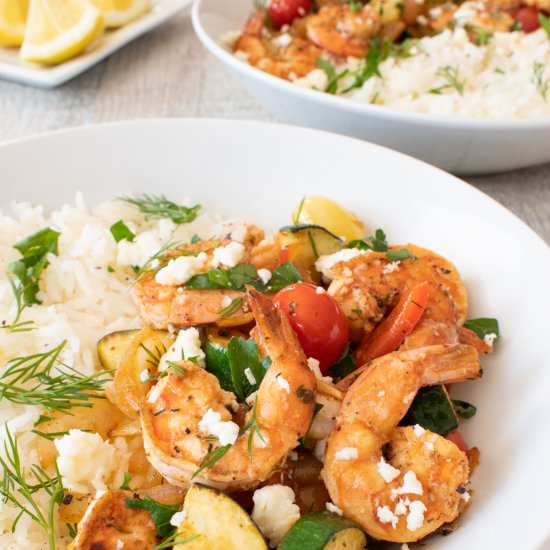 Greek Shrimp Bowls - Recipe photo by For the Love of Cooking