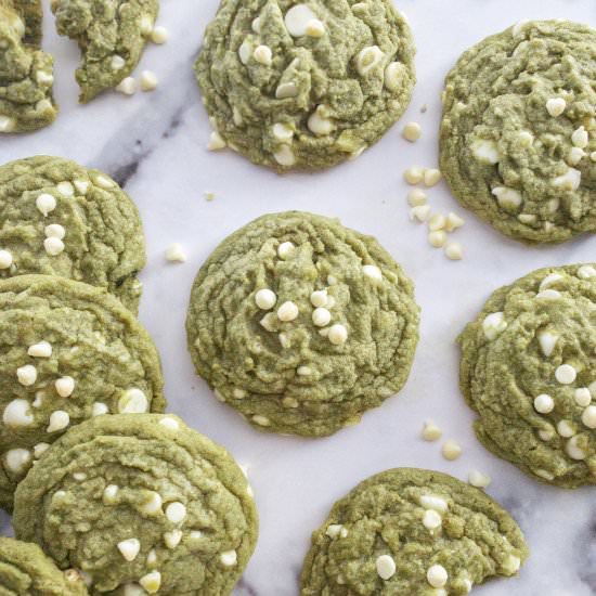 White Chocolate Matcha Cookies - Recipe photo by ThePypersKitchen