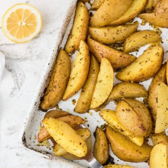 Greek Lemon Potatoes (Oven Roasted) - Recipe photo by OnMyKidsPlate