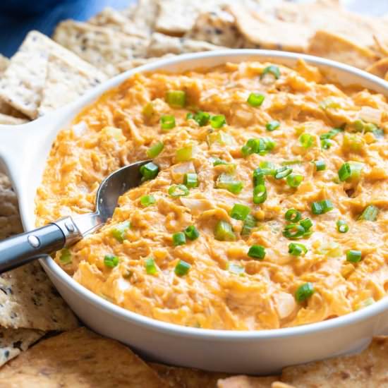 Healthy Buffalo Chicken Dip - Recipe photo by Two Healthy Kitchens