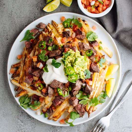 Carne Asada Fries - Recipe photo by PinchandSwirl