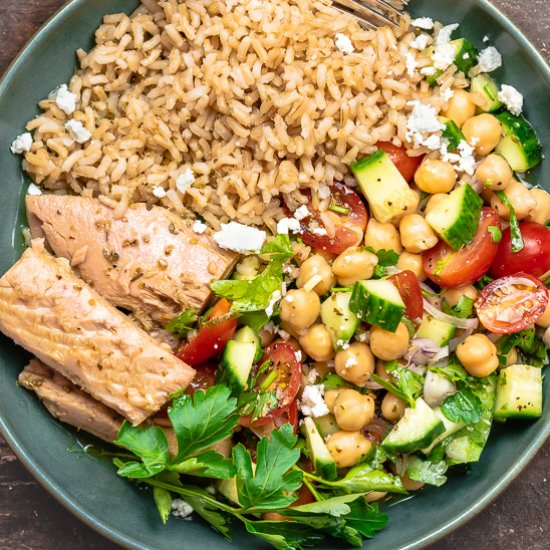 Brown Rice and Tuna Bowls! - Recipe photo by The Mediterranean Dish