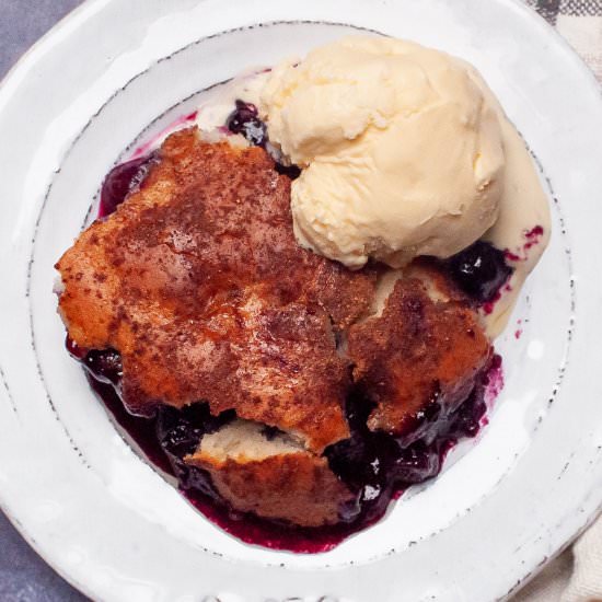 Bisquick Blueberry Cobbler - Recipe photo by KeyToMyLime
