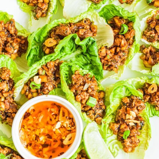 Chicken Lettuce Cups - Recipe photo by Annikaeats