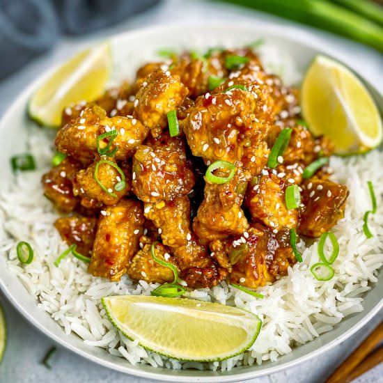 General Tso's Tofu - Recipe photo by No Sweat Vegan
