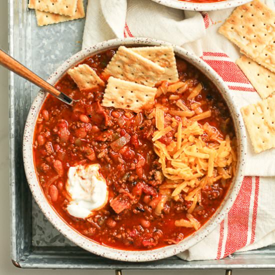 Hearty Beef Chili - Recipe photo by suebeehomemaker