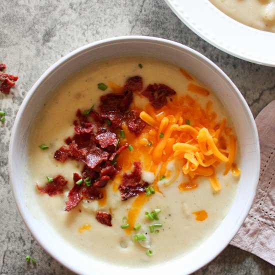 Loaded Baked Potato Soup - Recipe photo by themidwestkitchenblog