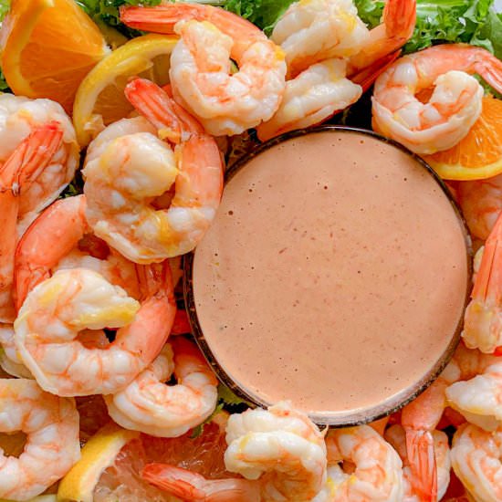 Citrus Shrimp with Louis Sauce - Recipe photo by NotEntirelyAverage