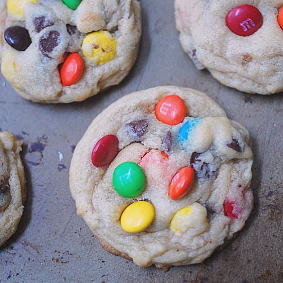 Soft and chewy M&M cookies - Recipe photo by evabakes