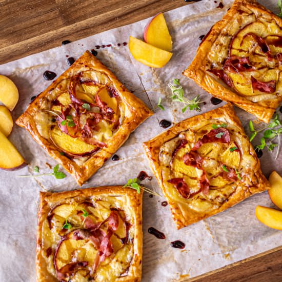 PEACH & BRIE PUFF PASTRY TARTS - Recipe photo by TaylahsKitchen