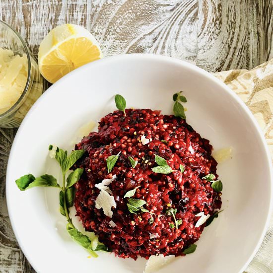 BEETROOT BUCKWHEAT RISOTTO - Recipe photo by mayurisjikoni