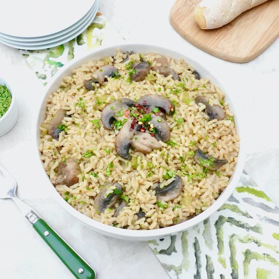Mushroom Brown Rice Pilaf - Recipe photo by anothertablespoon