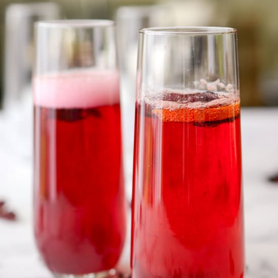 Hibiscus Tea Mimosas - Recipe photo by sipandsanity