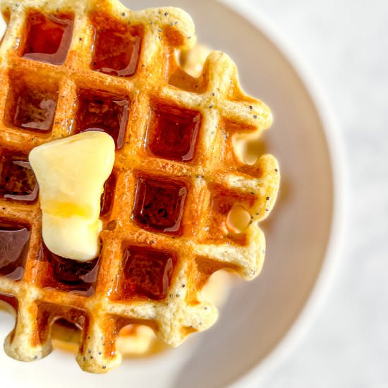 Lemon Poppy Seed Waffles - Recipe photo by cooksleepread