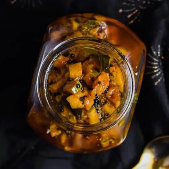 Raw Mango Pickle - Recipe photo by Annikaeats
