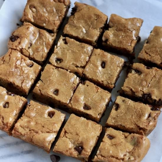 Chocolate Chip Blondies - Recipe photo by My Life After Dairy