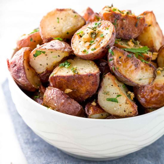 Garlic Roasted Potatoes - Recipe photo by Jessica Gavin