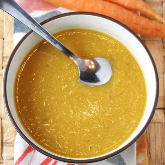 Charred Carrot Soup with Miso - Recipe photo by Food Gal