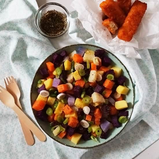Rainbow Potato Salad ( no mayo ) - Recipe photo by 2pots2cook
