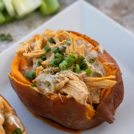 Instant Pot Buffalo Chicken - Recipe photo by The Frizzled Leek