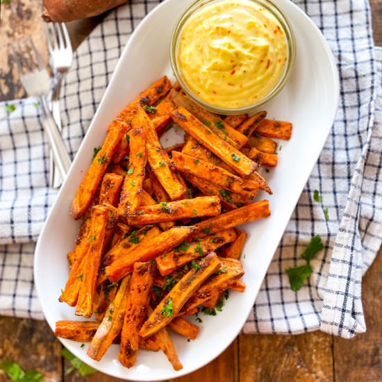 Crispy Baked Sweet Potato Fries - Recipe photo by Spain on a Fork