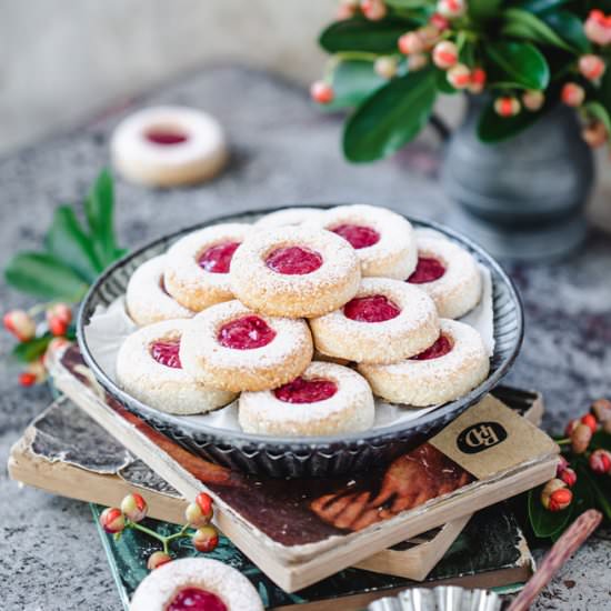 Gluten-Free Coconut Jam Cookies - Recipe photo by RainbowInMyKitchen