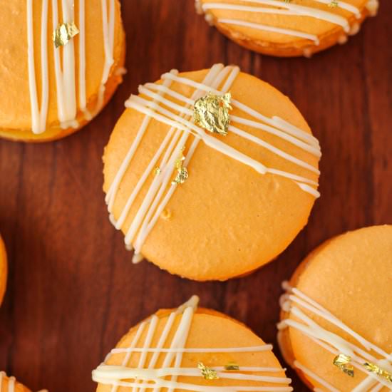 Turmeric Latte Macarons - Recipe photo by Bakes and Blunders