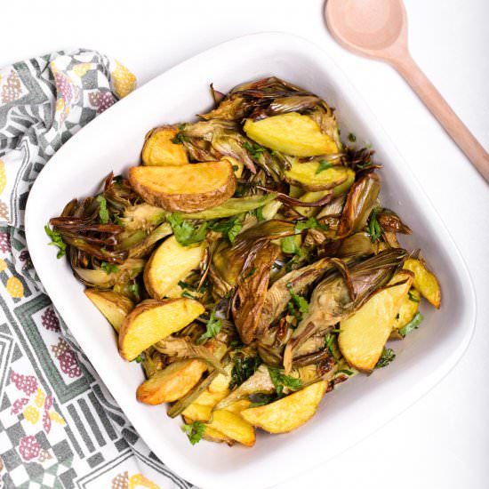 Patate e carciofi (in italiano) - Recipe photo by semplicementelight