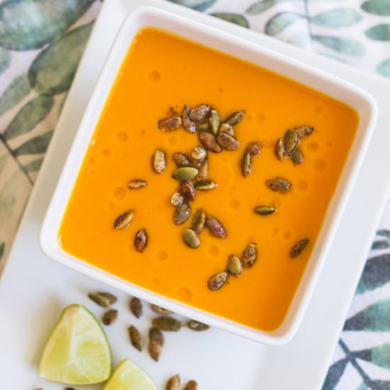 Thai Red Curry Sweet Potato Soup - Recipe photo by mjskitchen