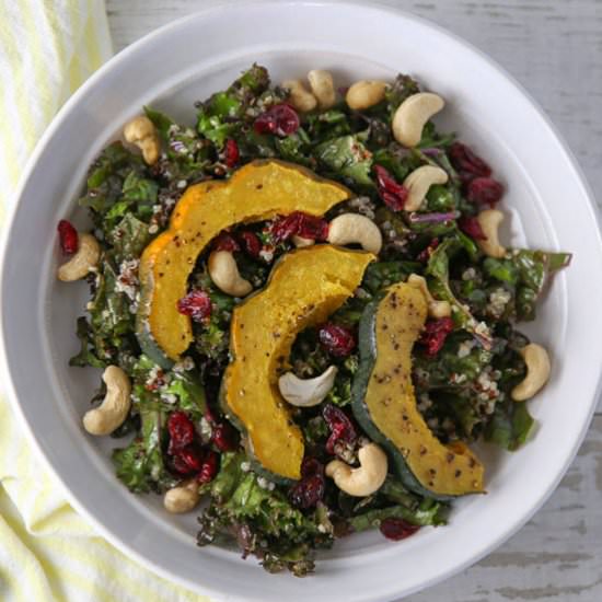 Kale Quinoa Salad with Roasted Squa - Recipe photo by Tastefulventure