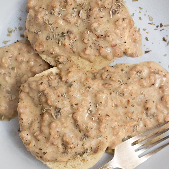 Creamy Vegan Sausage Gravy - Recipe photo by dailydish