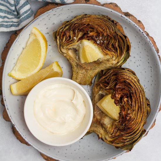 Air Fryer Roasted Artichokes - Recipe photo by dailydish