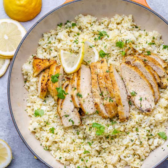 PAN-FRIED LEMON GARLIC CHICKEN BRE - Recipe photo by healthyfitnessmeals