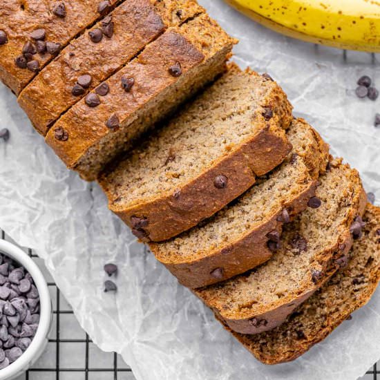 SIMPLE AND MOIST VEGAN BANANA BREAD - Recipe photo by healthyfitnessmeals
