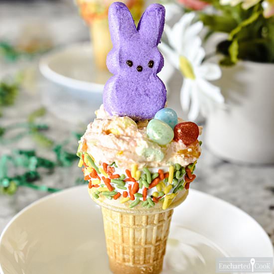 Bunny Ice Cream Cone Treat - Recipe photo by Encharted Cook