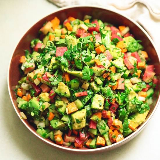 Watermelon Radish & Avocado Salad - Recipe photo by Crave-Worthy