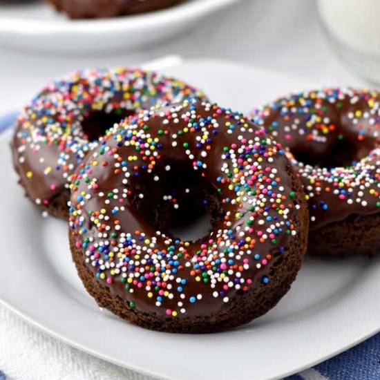 Chocolate Donuts with Sprinkles GF - Recipe photo by Flavor Walk