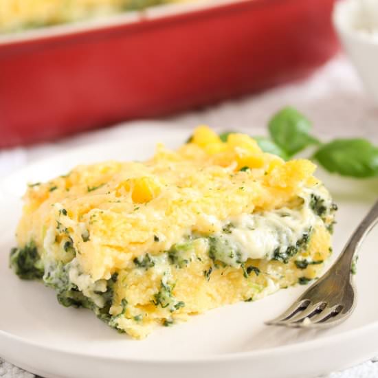 Italian Polenta and Spinach Bake - Recipe photo by adinutza