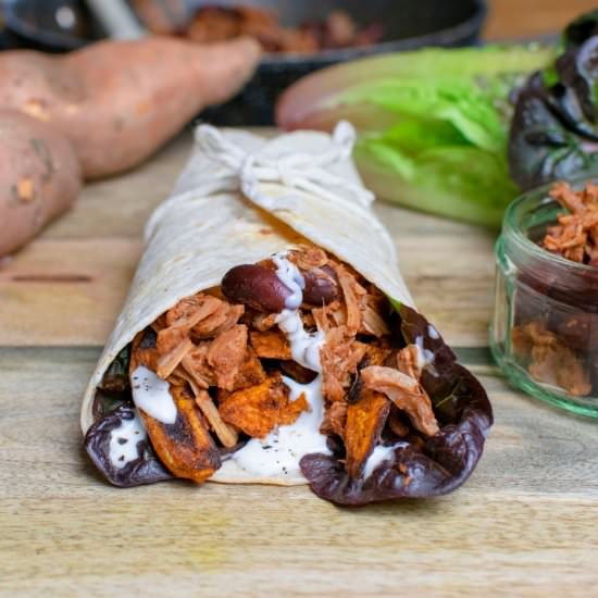 Jerk Jackfruit Wrap - Recipe photo by veganpunks