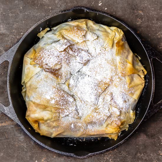 Pastilla (Skillet Chicken Pie) - Recipe photo by The Mediterranean Dish