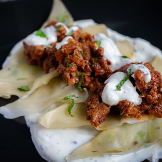 Lamb Aushak (Afghan Leek Dumplings) - Recipe photo by GradFood