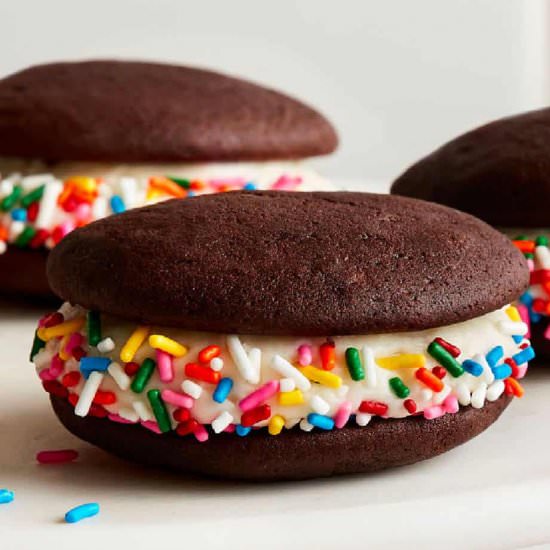 Chocolate Whoopie Pies - Recipe photo by OnMyKidsPlate