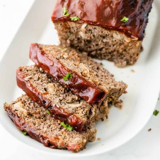 Mom’s Classic Beef Meatloaf - Recipe photo by OnMyKidsPlate