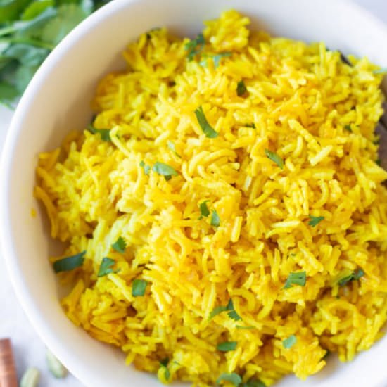Turmeric Yellow Rice - Recipe photo by pipingpotcurry