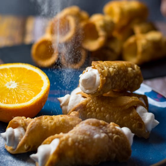 Homemade Cannoli with Campari - Recipe photo by somebodyfeedseb