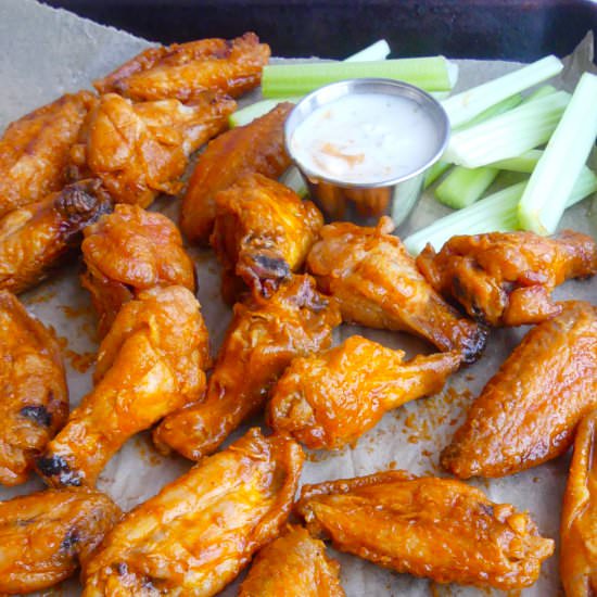 Easy Crispy Baked Buffalo Wings - Recipe photo by kidtestedrecipes