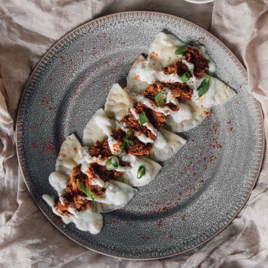 Vegetarian Dumplings (Aushak) - Recipe photo by polkadotpassport