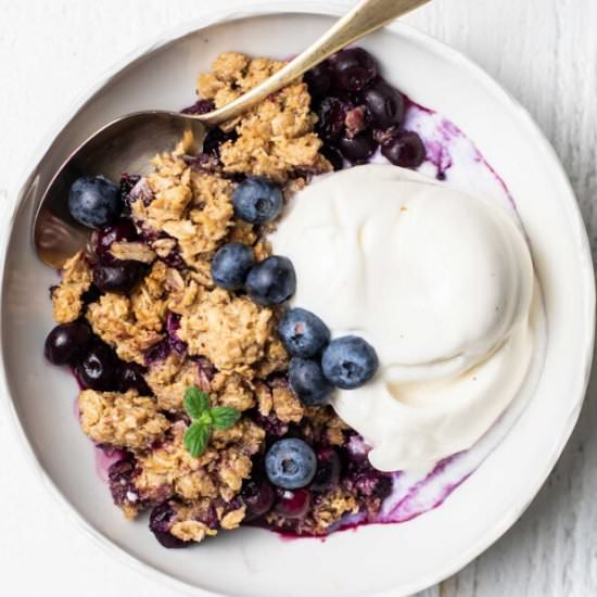 Healthy Blueberry Crisp - Recipe photo by SunkissedKitch